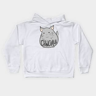 Simple Gray Chinchilla Cute Funny Meme Logo Art Kids Hoodie